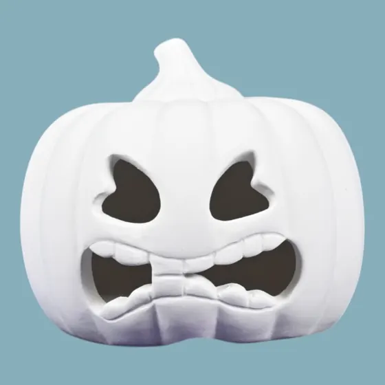 Angry Pumpkin – bisque pottery to paint